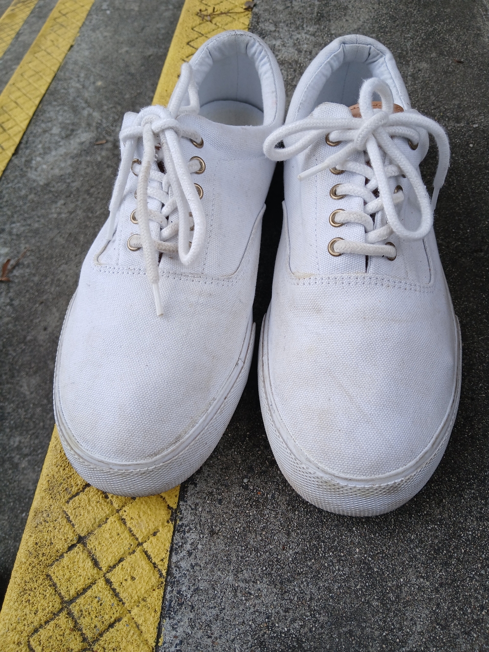 Goodfellow & Co White Canvas Low-Top Sneakers Size 10